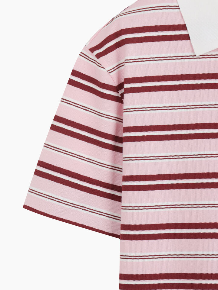 Pink striped polo - null - Pink | Sisley K image number 4